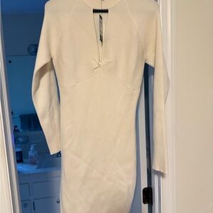 Guess Cream Long Sleeve Dress